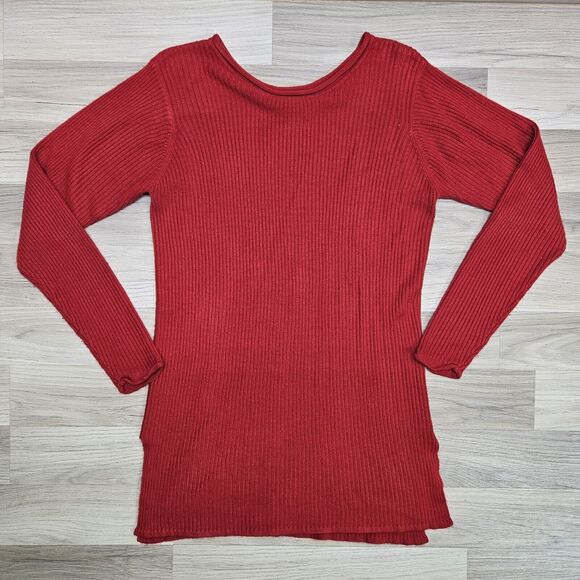 EXPRESS Tricot Womens Red Vintage Pullover Tunic Sweater Size XS - Picture 1 of 8